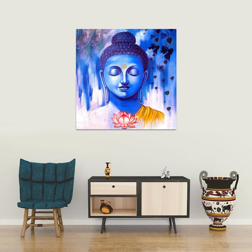 Buddha Vastu Canvas Painting for home and office decor, unframed, printed on 100% cotton canvas base.