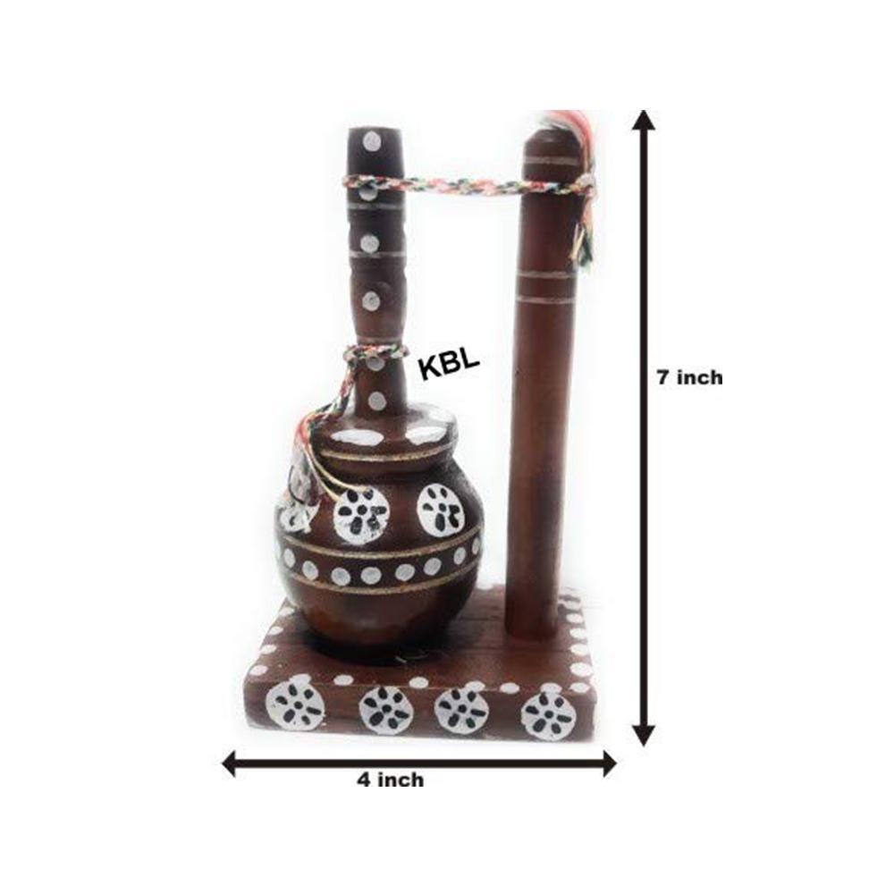 KBL Wooden Punjabi Culture Special Full Set with Charkha Chaki Madani Pidi Antique Piece (Brown)