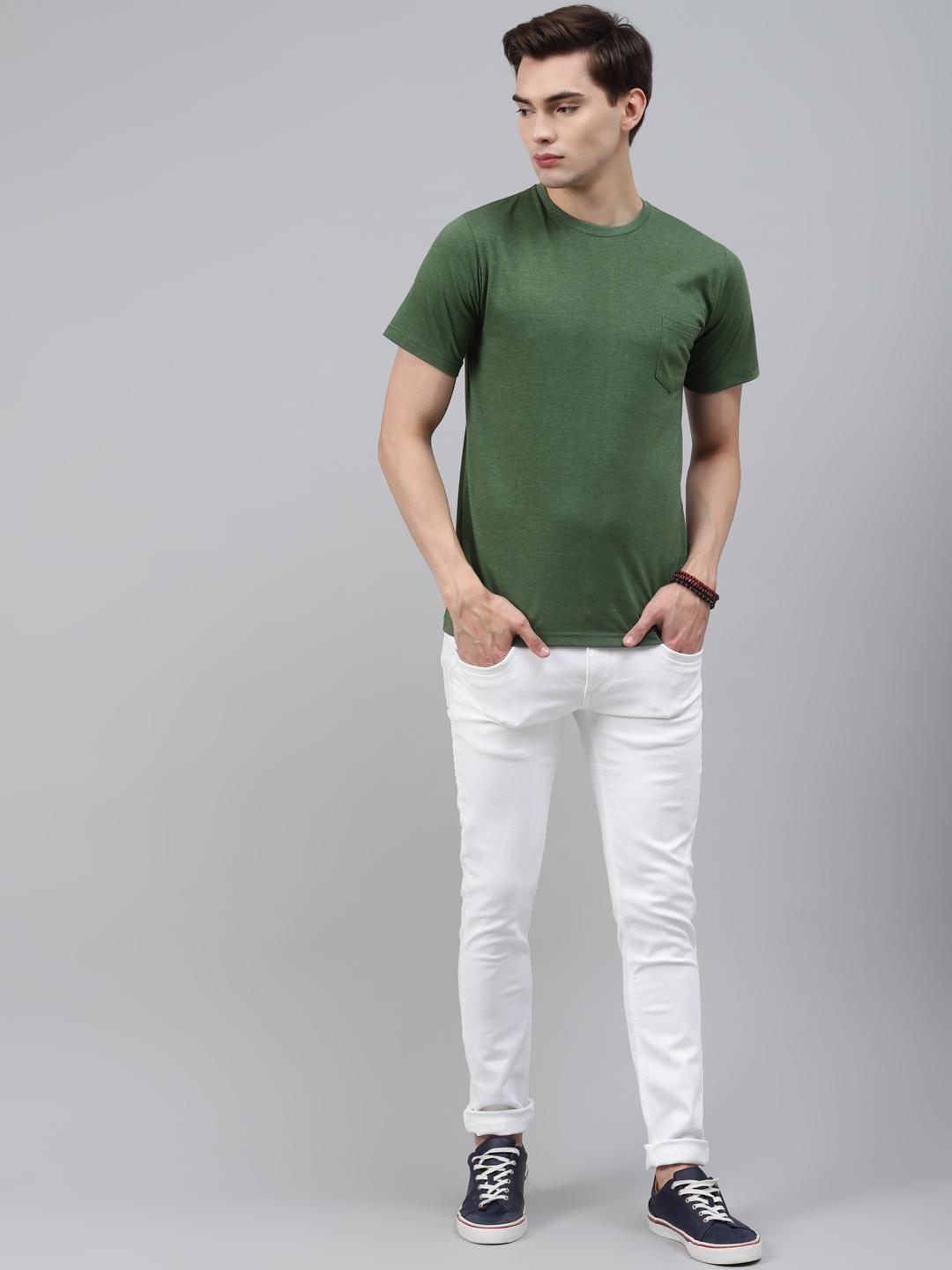 PICOT Men Green Printed T-shirt