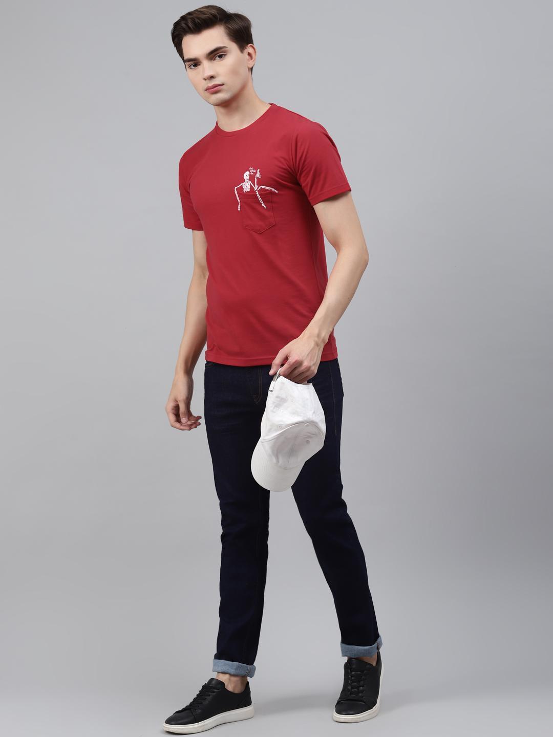 PICOT Men Red Printed T-shirt