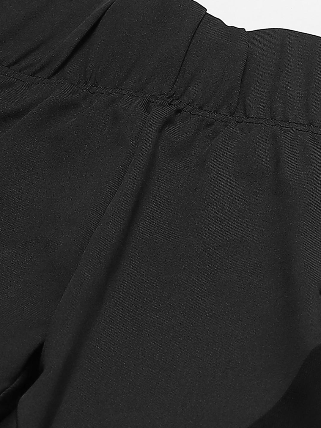 PICOT Women Black Solid High Rise Tights with Mesh Detail