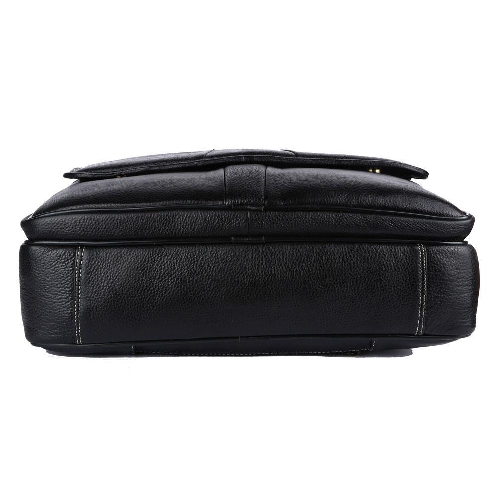 Hammonds Flycatcher Original Bombay Brown Leather 15.6 inch Laptop Messenger Bag with Trolley Straps