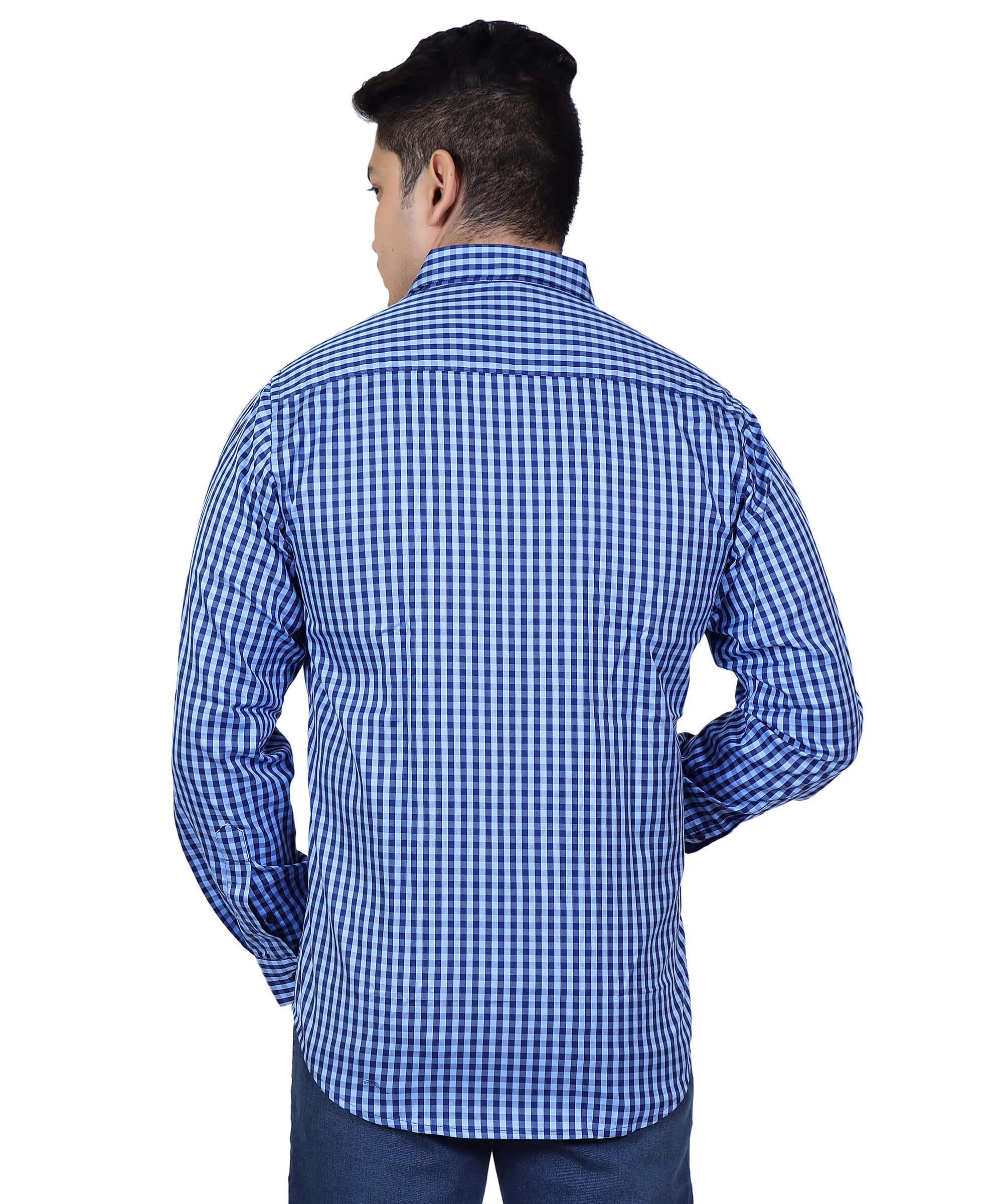 Men Shirt Full Sleeve – BLUE CHECK