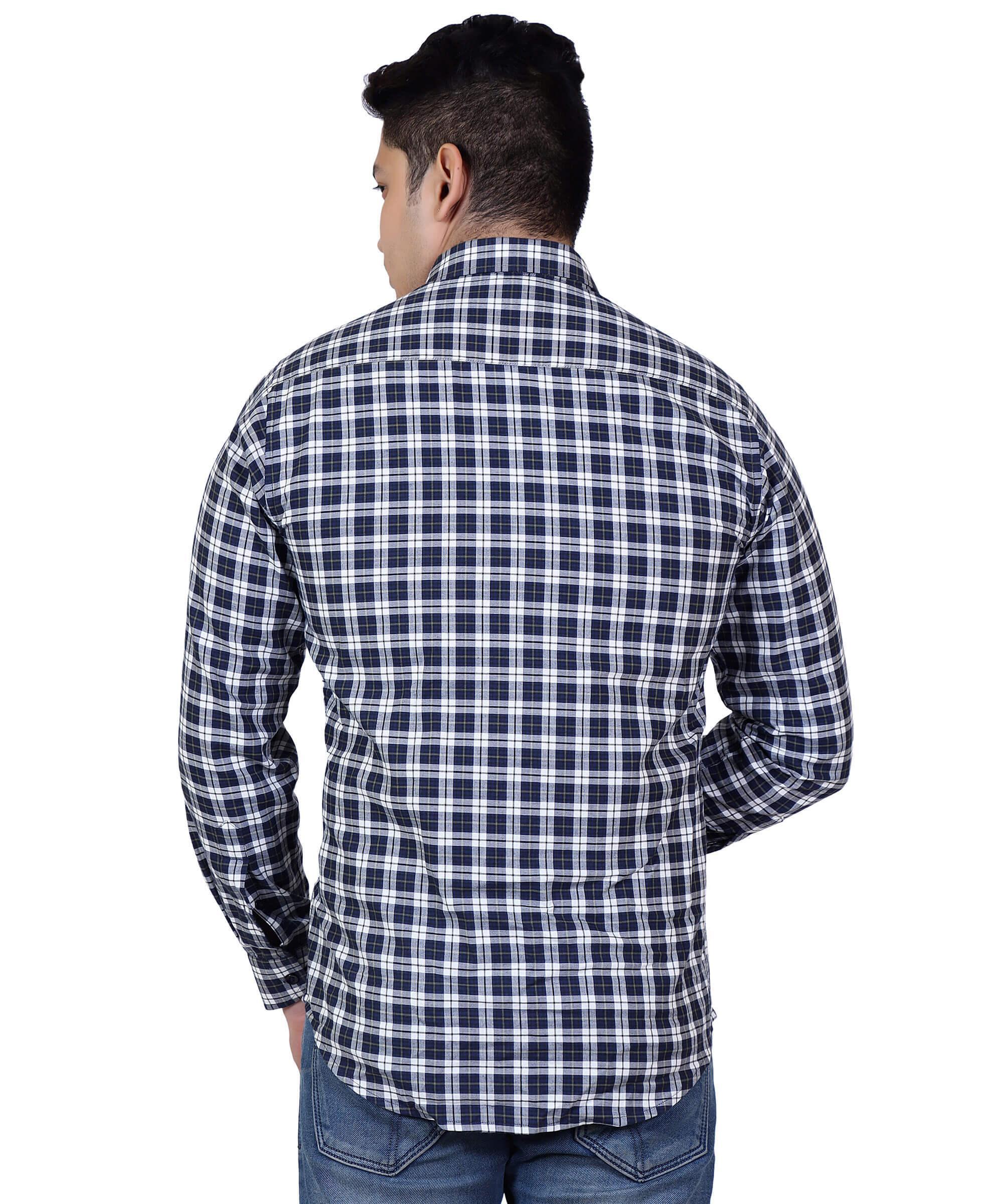 Men Shirt Full Sleeve – NAVY & PRINT