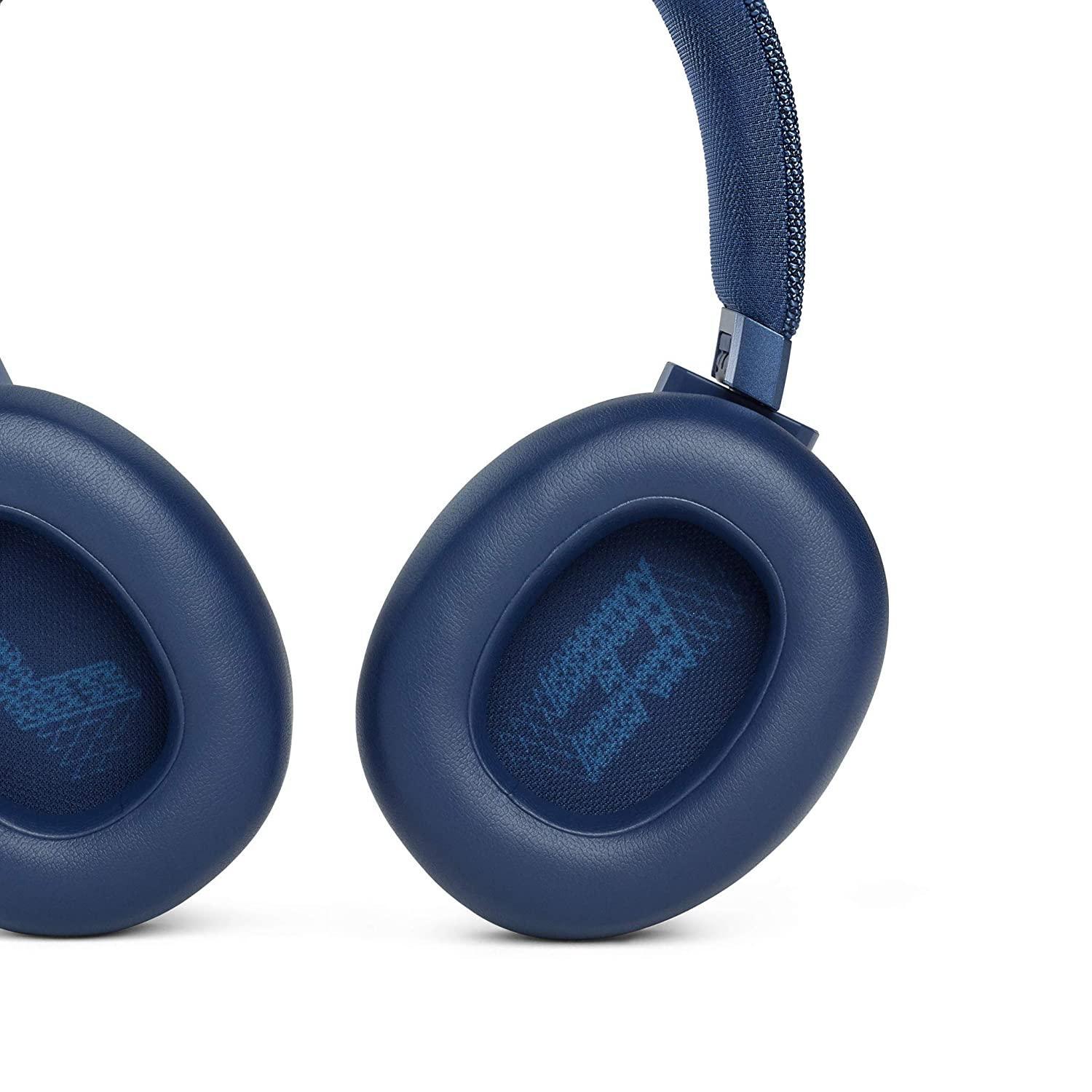JBL Live 660NC, Smart Adaptive Noise Cancelling Headphones with Mic,JBL Signature Sound, Auto Play & Pause, Dual Pairing & AUX (Blue)