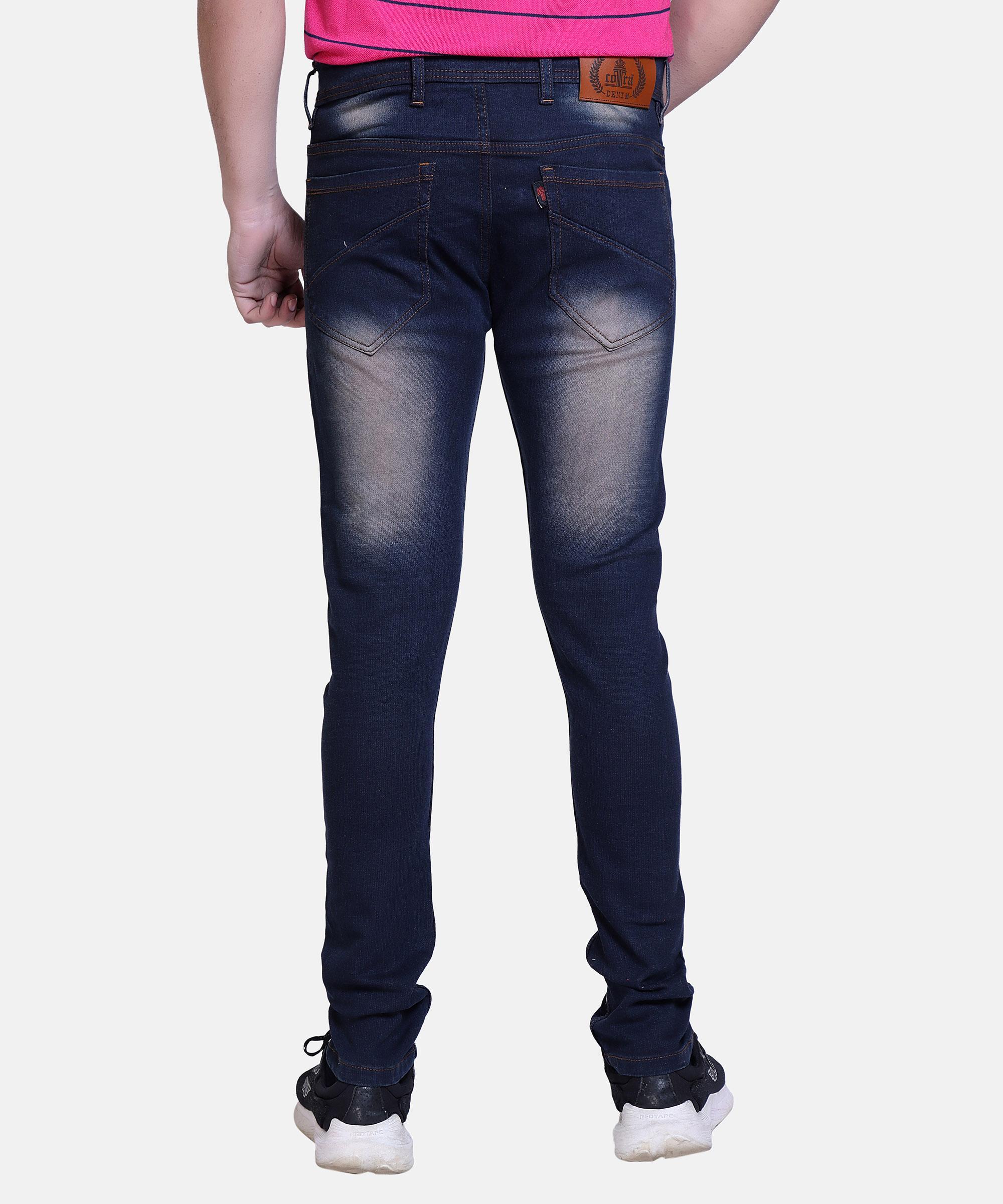 Men Regular Simple Jeans-Brown
