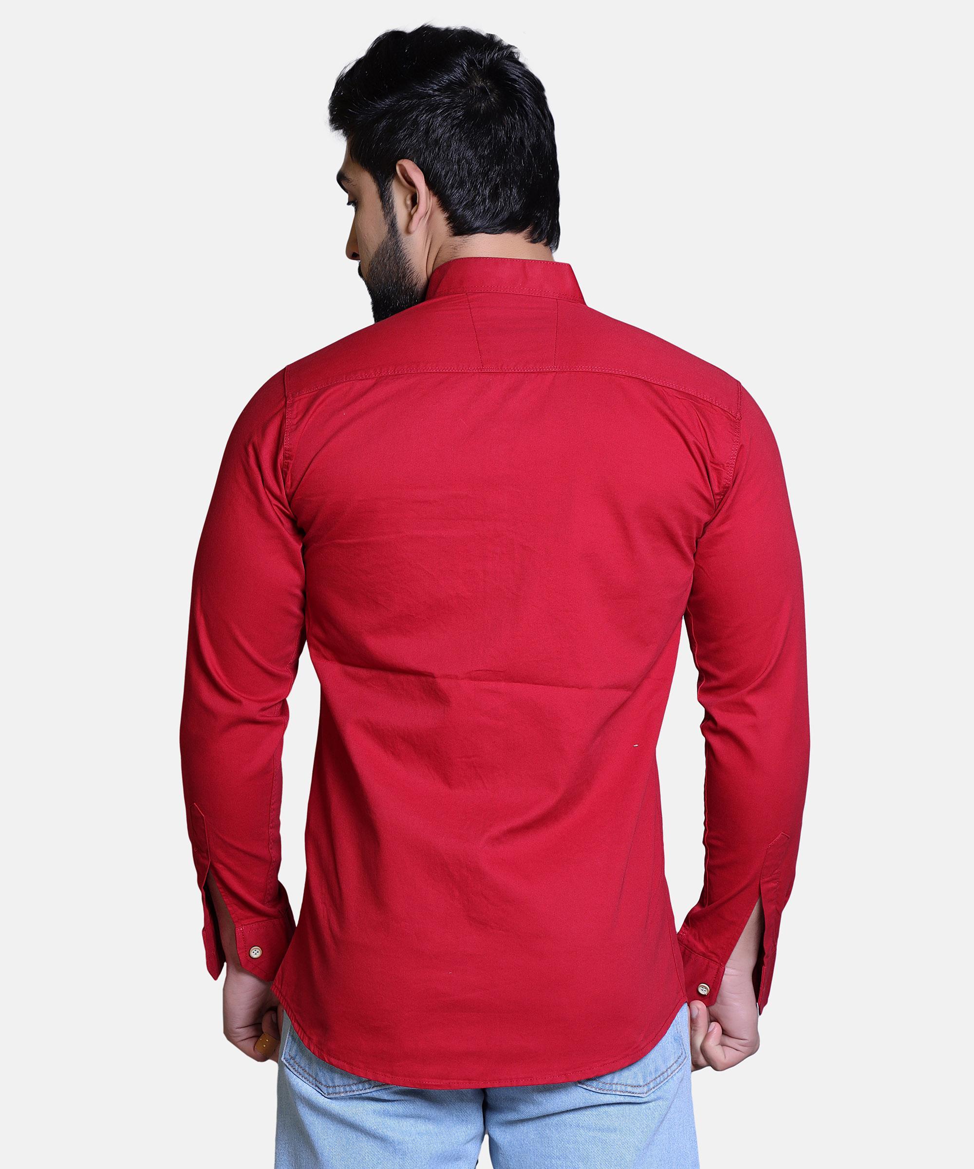 Men Shirt Full Sleeve – CHEERY RED