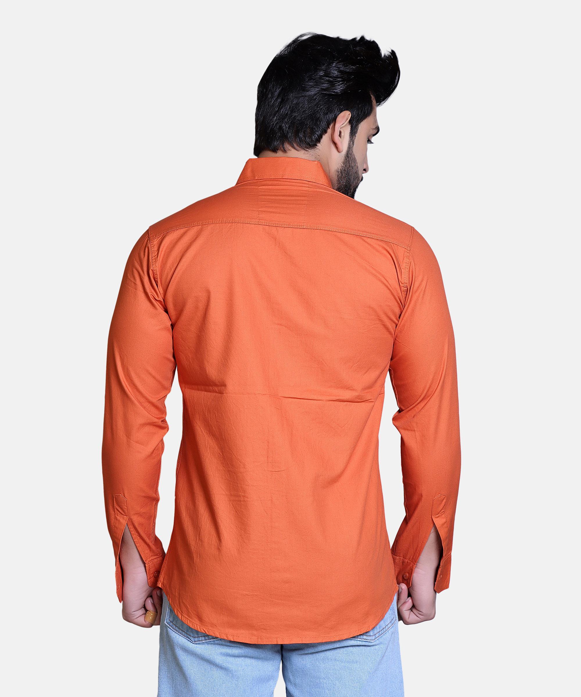 Men Shirt Full Sleeve – ORANGE