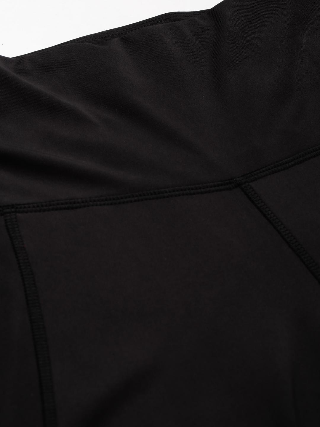 Women Black Active Wear Capris