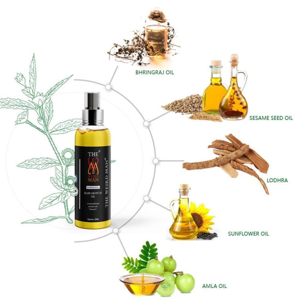 The Weird Man Bhringraj Hair Growth Oil With Vitamin-E (Combo)