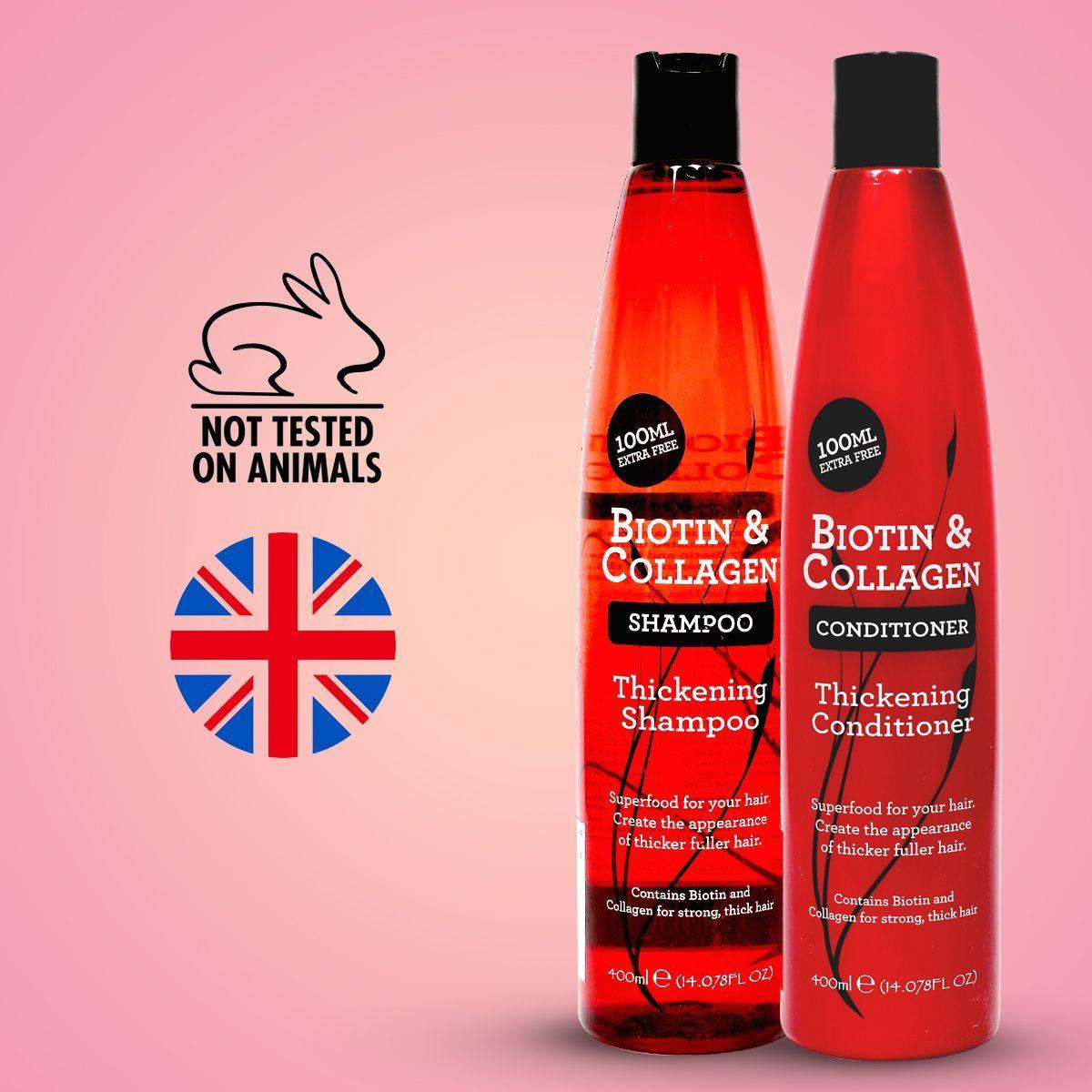 Biotin & Collagen Thickening Shampoo & Conditioner For Strong Thick Hair, helps combat dryness, breakage and hair loss (Set of 2) 400ml + 400ml