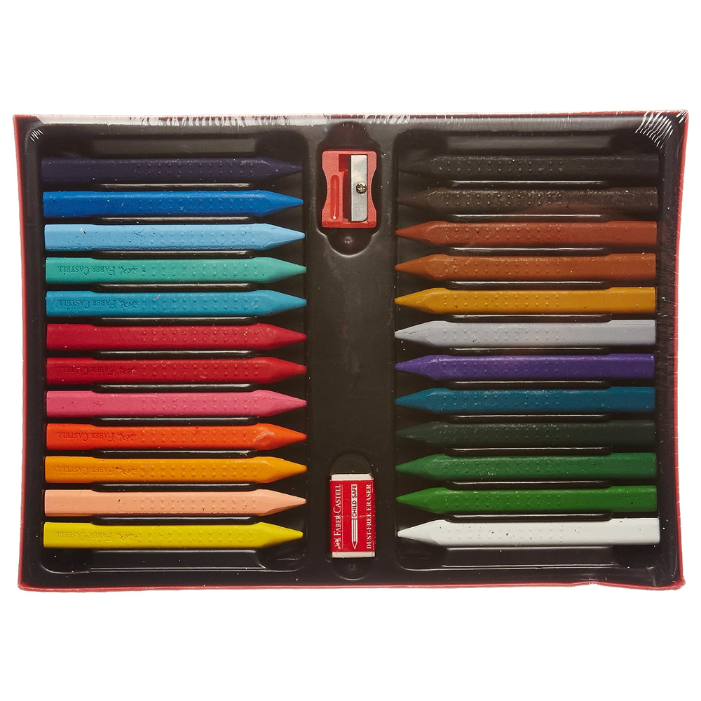Faber-Castell Grip Erasable Crayon Set - Pack of 24 (Assorted)