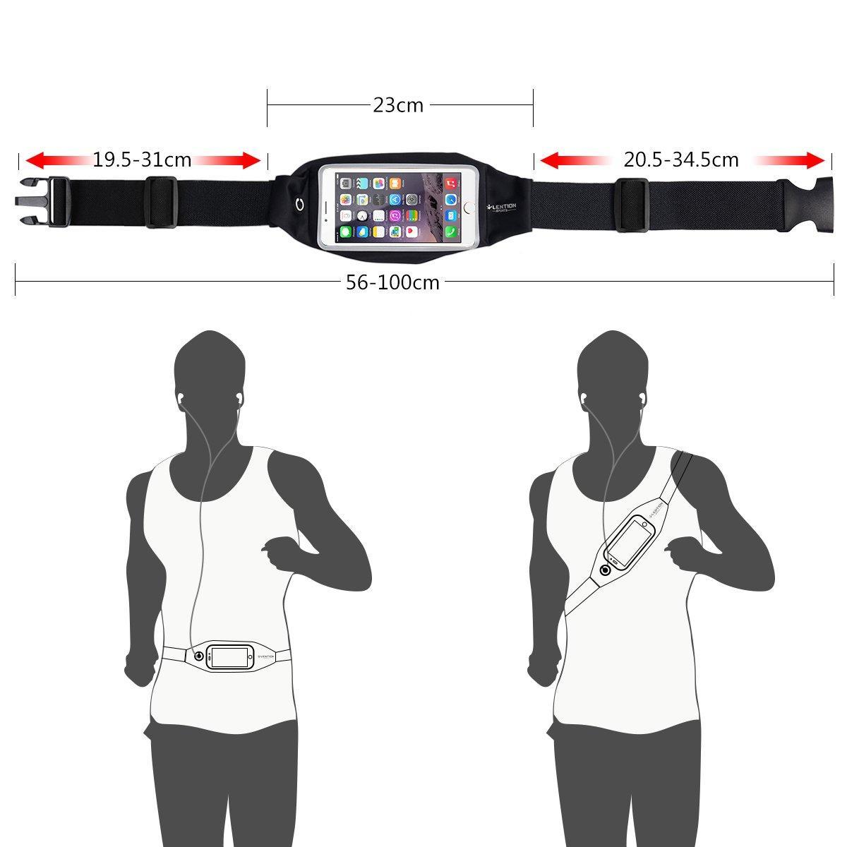 Lention Premium Single Pocket Sport Waist Bag with Touch Phone Screen Function 5.5 inch for Apple iP