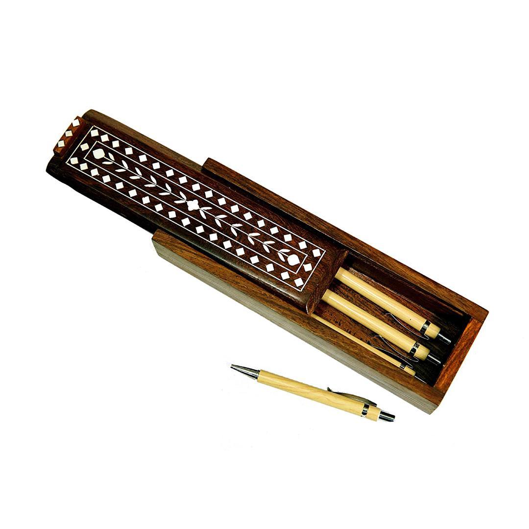 KBL Wooden Desk Organizer Pen/Pencil Stand, Mobile Holder & Remote Stand for Office Desk/Desktop/Table Storage Organizer Tray