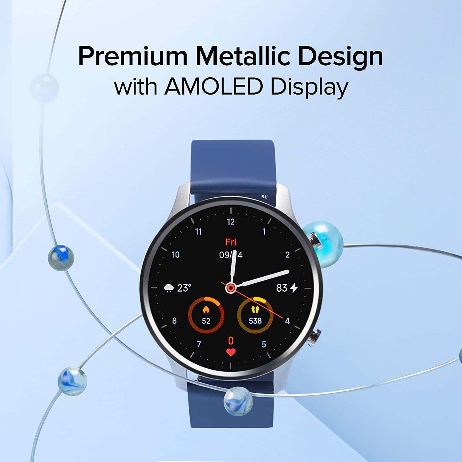 Mi Watch Revolve,1.39 AMOLED Screen,5ATM Water Resistant,VO2 Max,First Beat Motion Algorithm,Stress & Sleep Management, Chrome Silver 