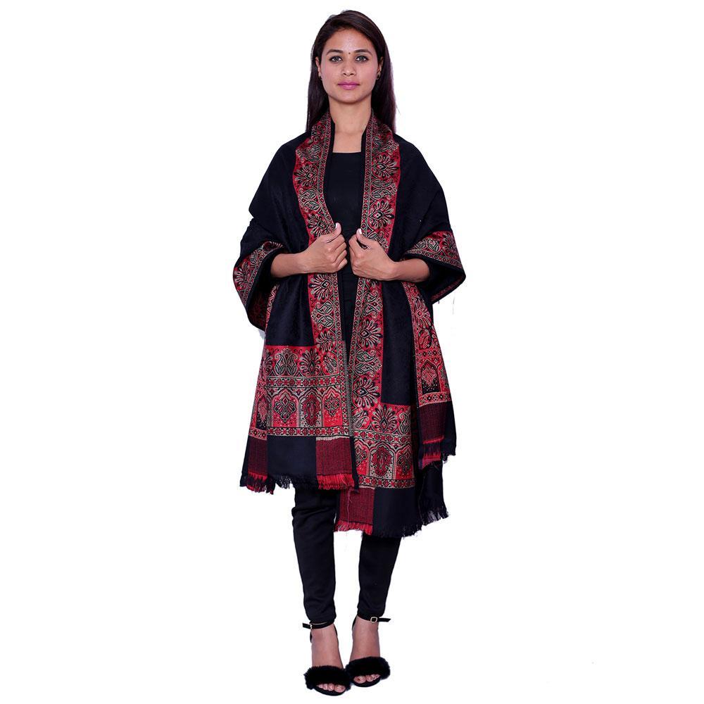 Stolr Women's  Acrylic Black Shawl Wrap for Women Size L40*W80