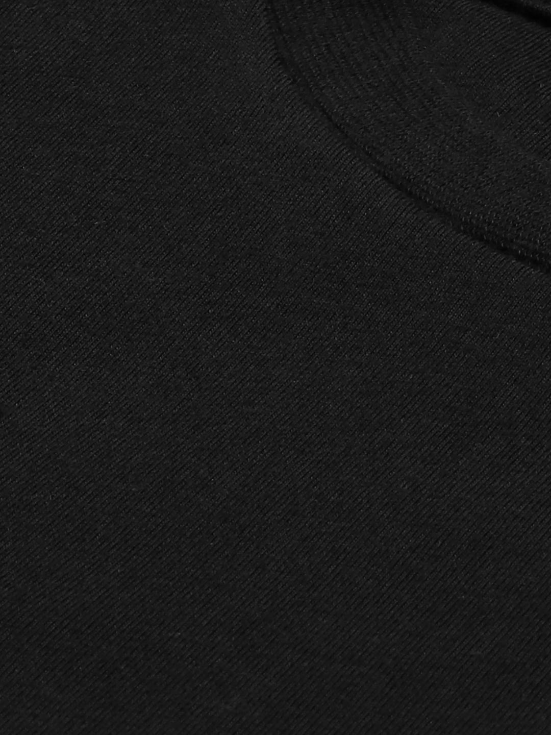 PICOT Men Black Solid T-shirt With Pocket