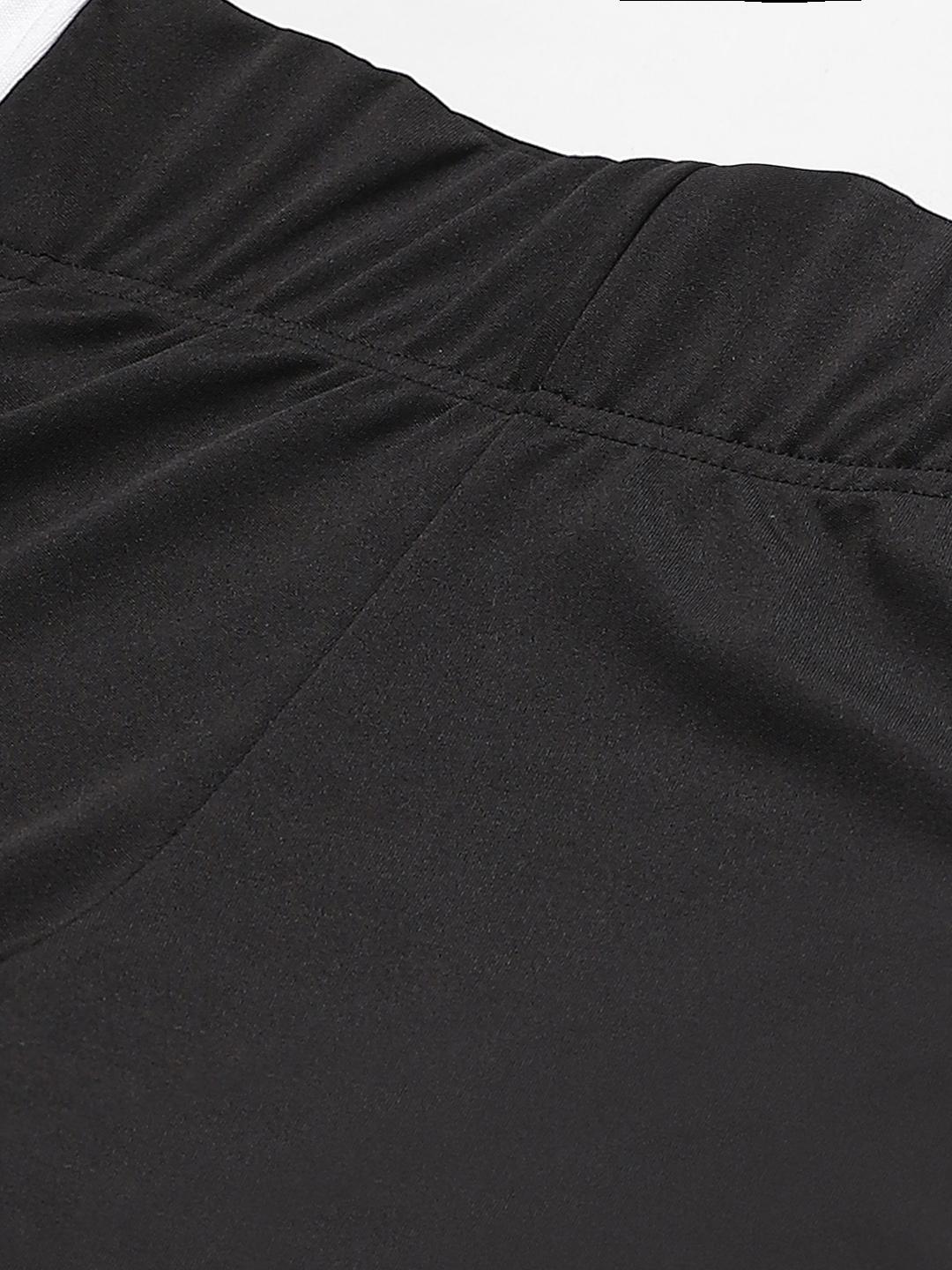 PICOT Women Black & White Side Striped Cropped Tights