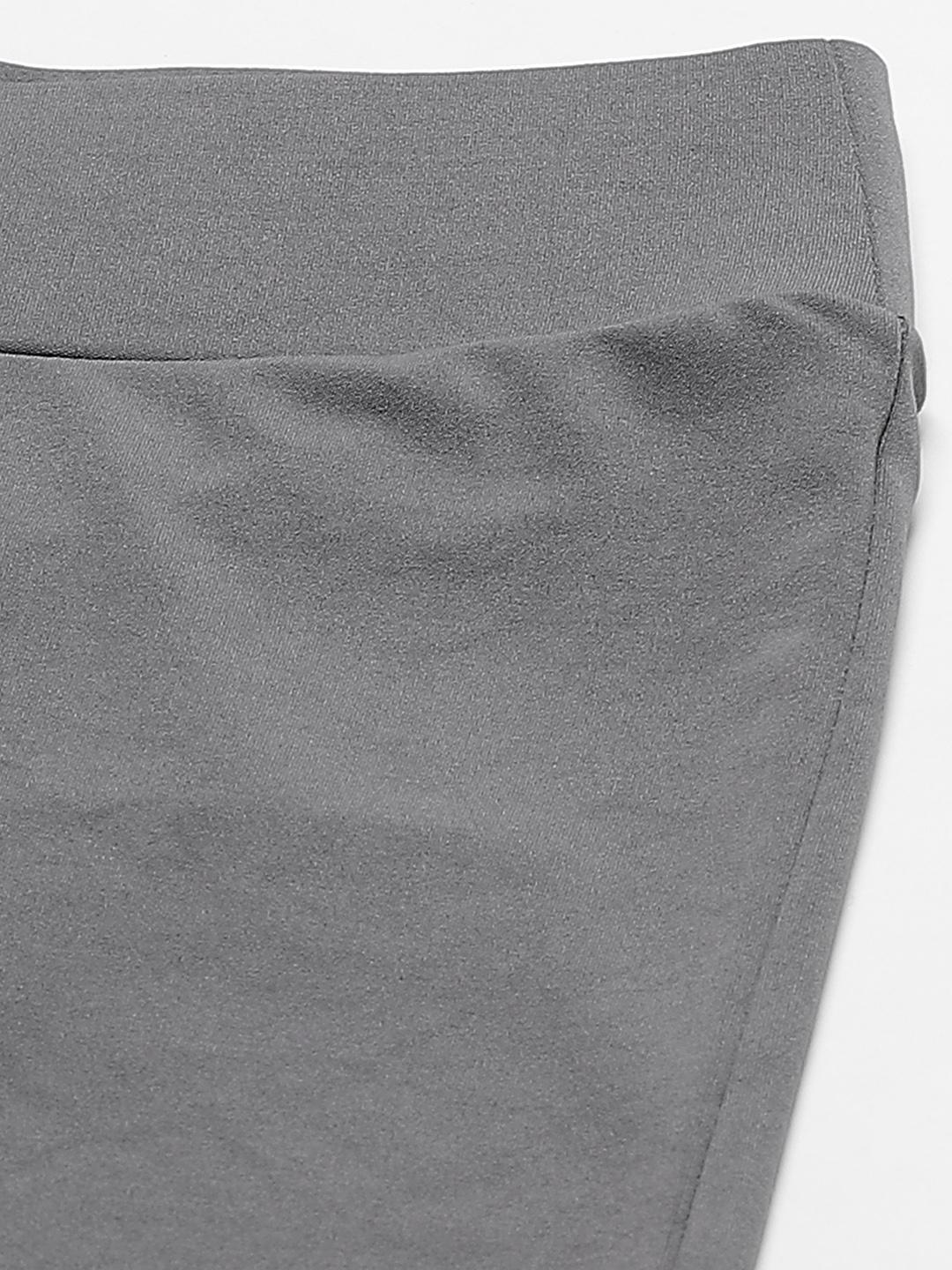 PICOT Women Grey Solid Tights with Mesh Detail