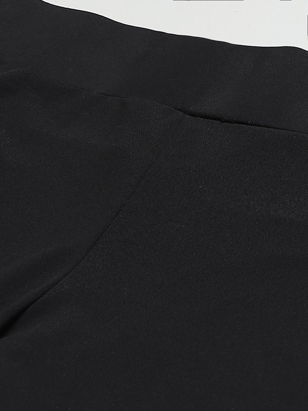 PICOT Women Black Side Striped Cropped Tights
