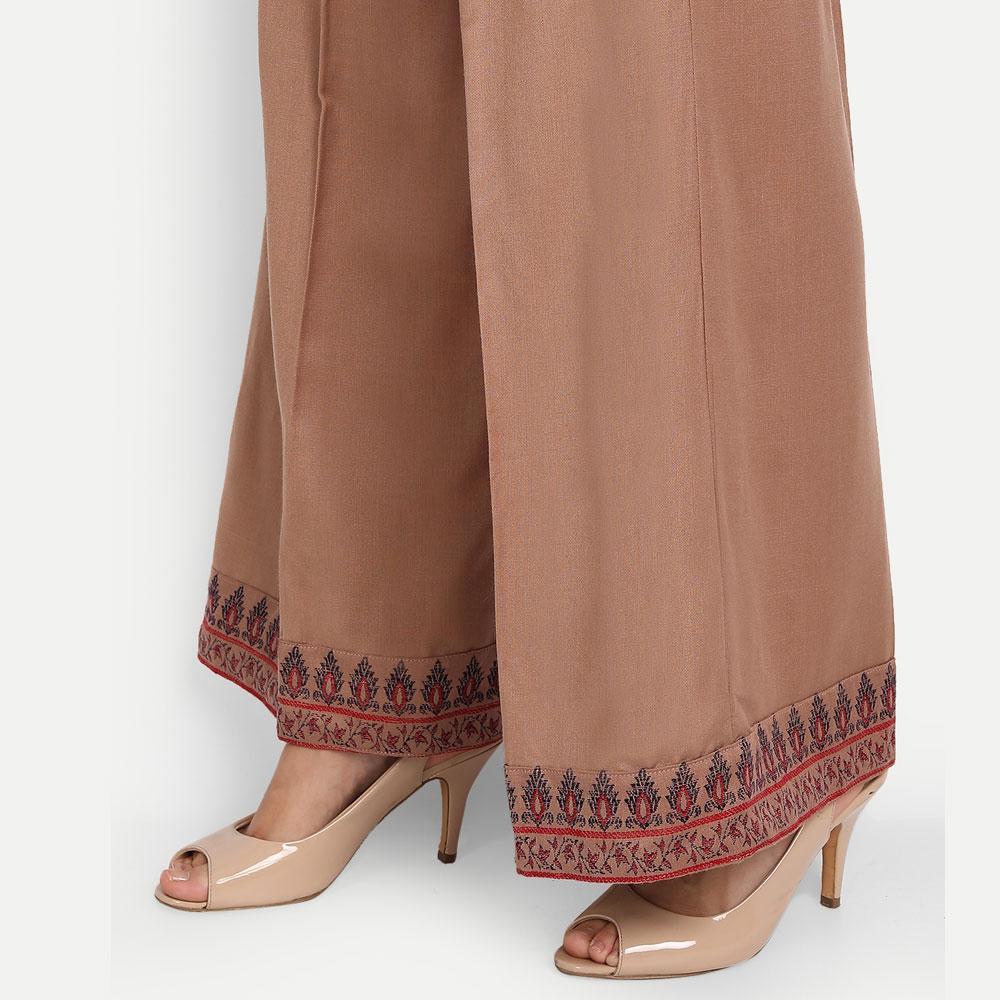 Hemkunt Fabrics Viscose Printed Unstitched Kurta & Palazzo Material (Camel)