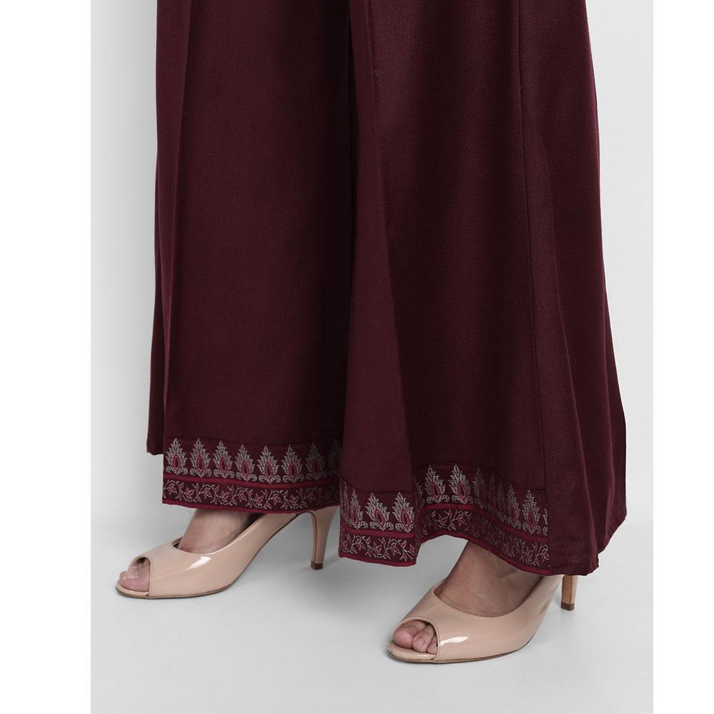 Hemkunt Fabrics Viscose Printed Unstitched Kurta & Palazzo Material (Wine)
