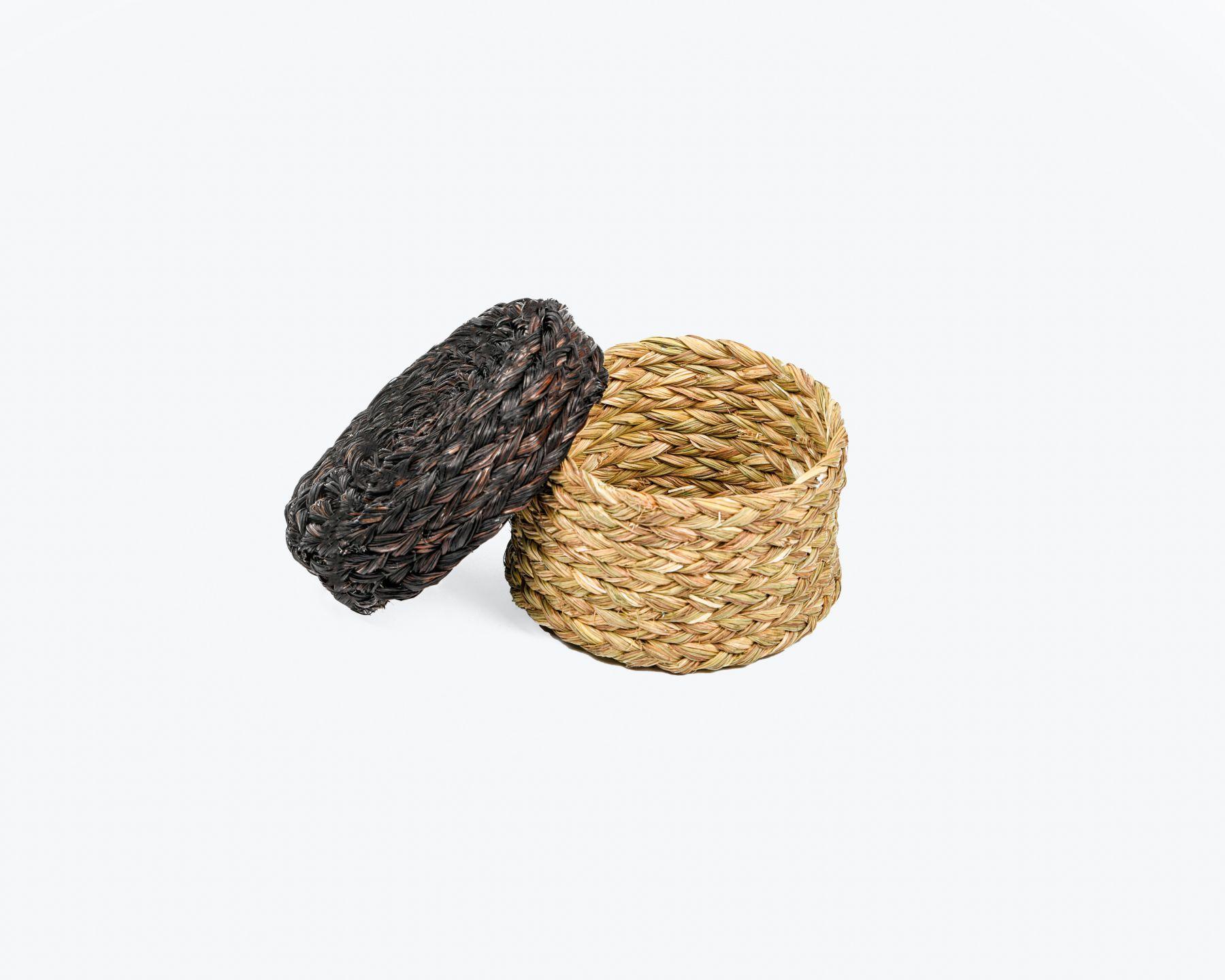 Handmade Braided Sabaii Grass Storage Box (set of 3) with lid