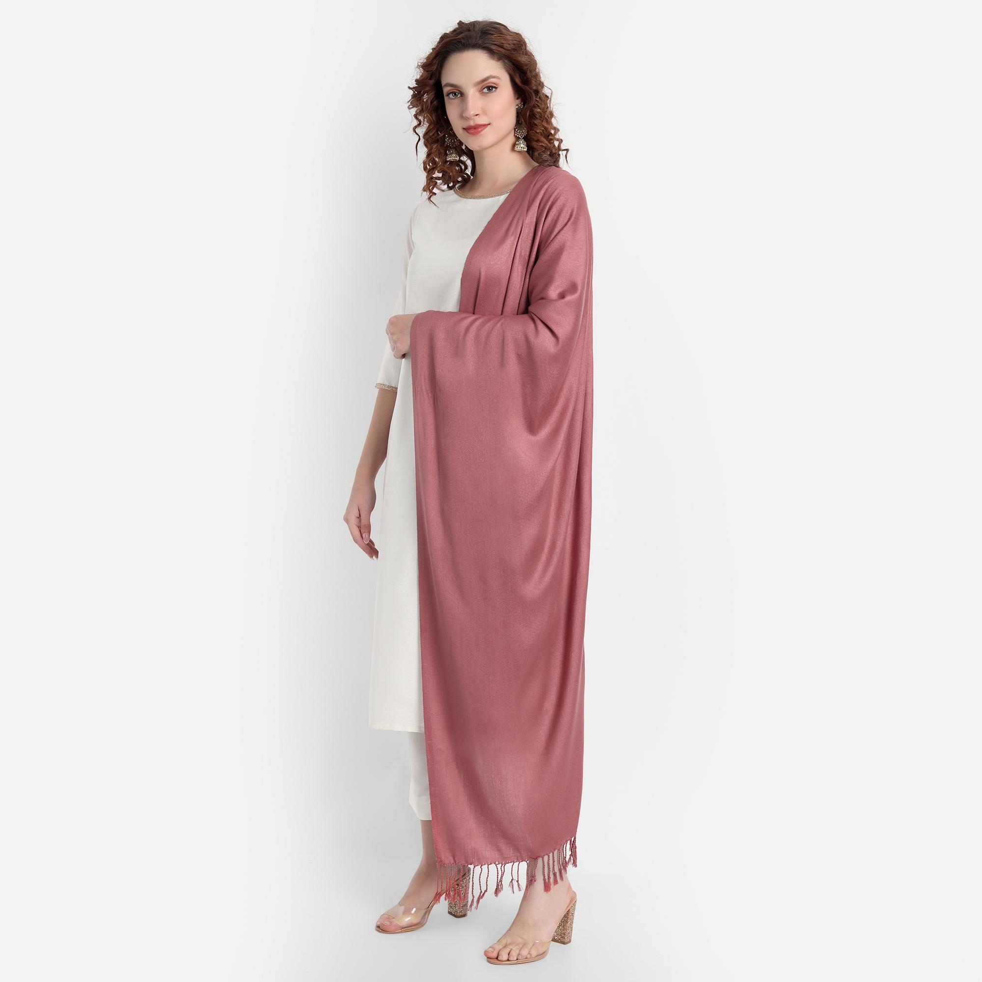 Hemkunt Fabrics  Viscose Peach Women Stole