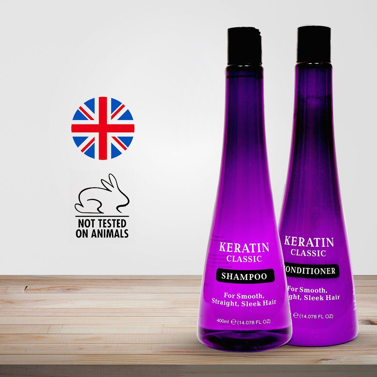 Xpel Marketing Keratin Classic Shampoo & Conditioner Combo with Keratin, For Smooth, Straight, Sleek Hair, 400 ml - Sulphate and SLES Free - For All Hair Types