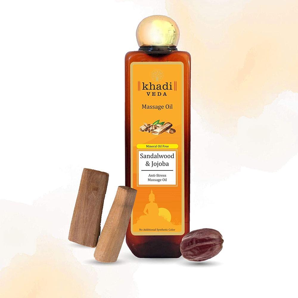 Khadi Veda Sandalwood & Jojoba Massage Oil - 200ml.