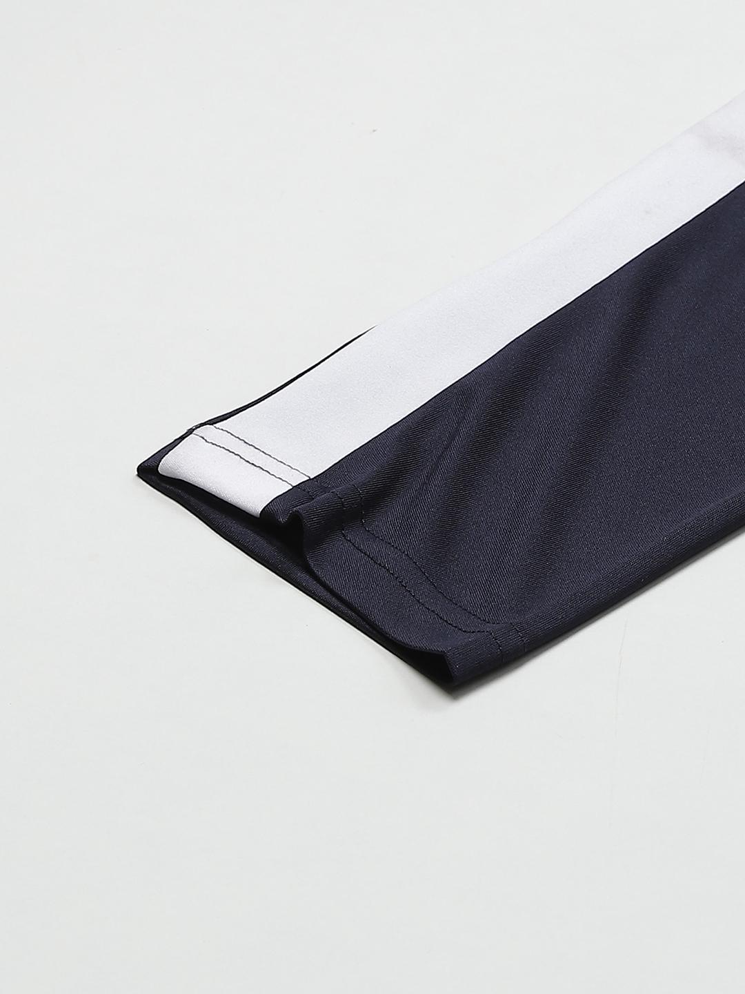 PICOT Women Navy Blue & White Solid 3/4th Tights