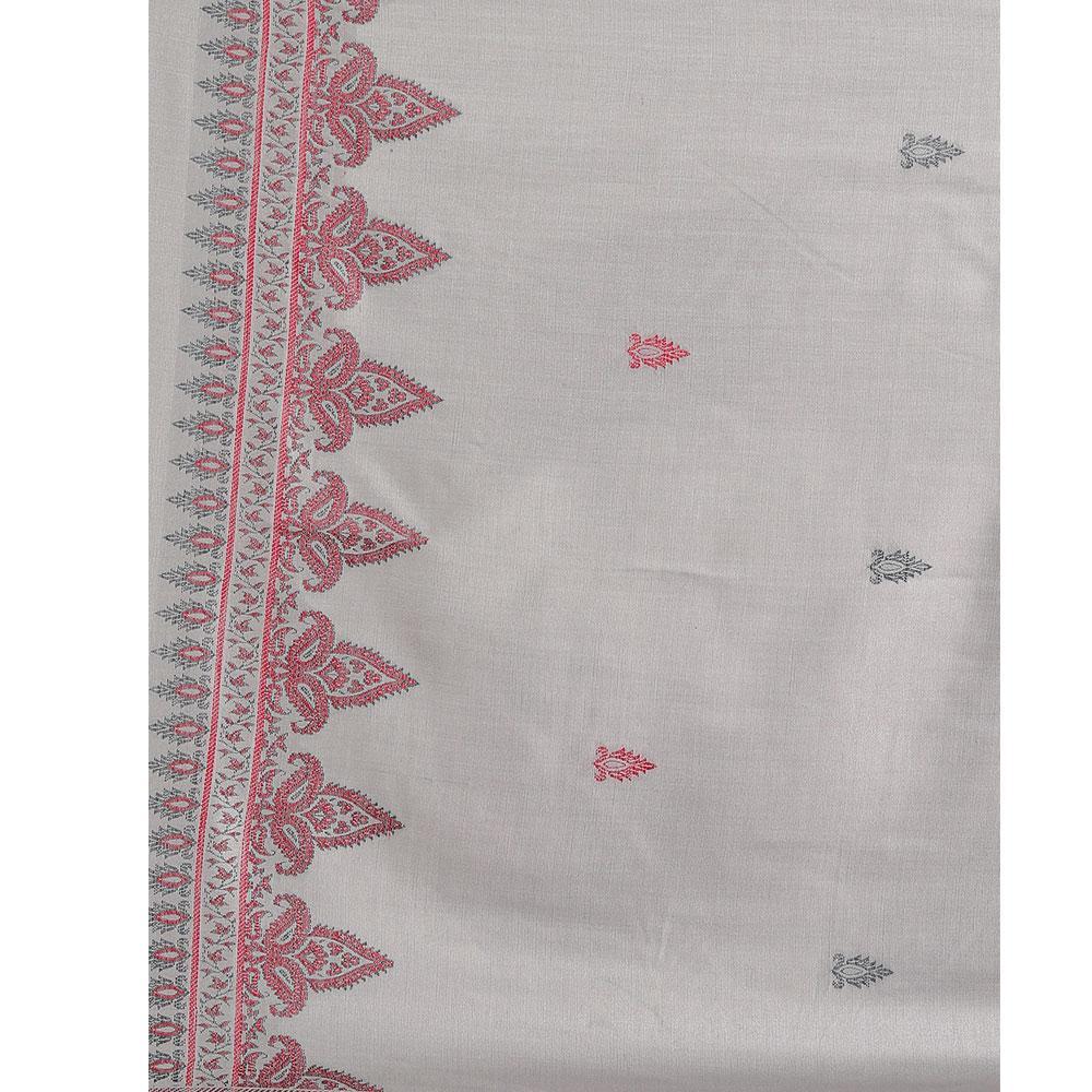 Hemkunt Fabrics Viscose Printed Unstitched Kurta & Palazzo Material (Light Grey)