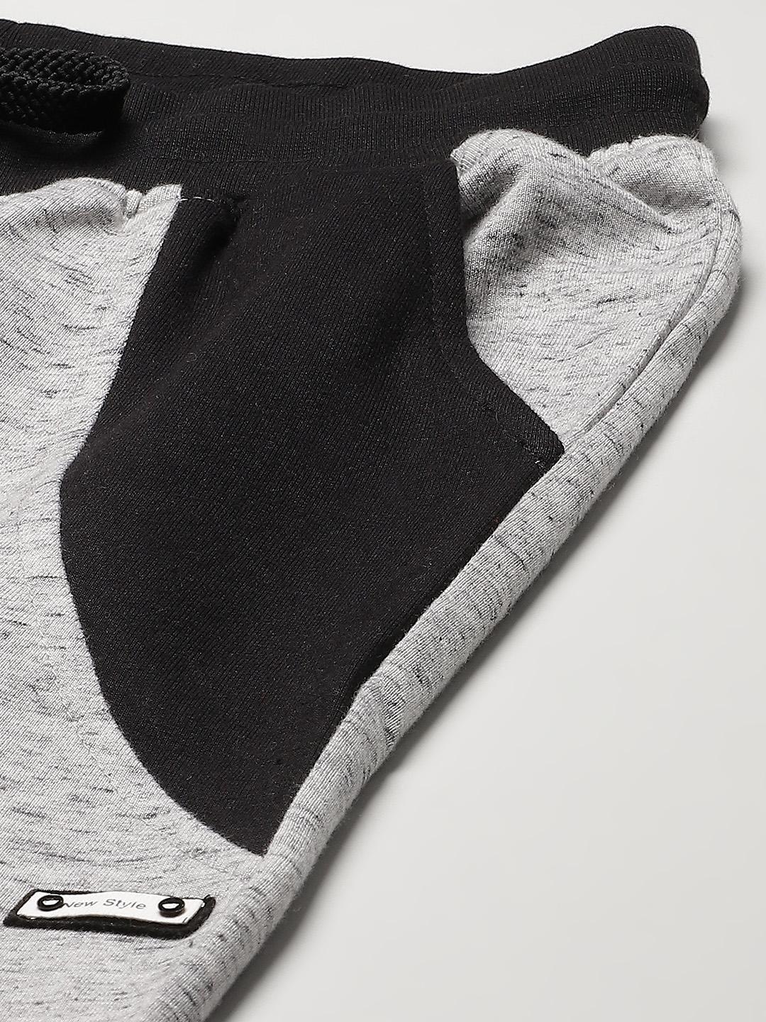 Pack of  2 - Picot Men's Grey Melange & White and Grey Melange & Black  Cotton Track Pants