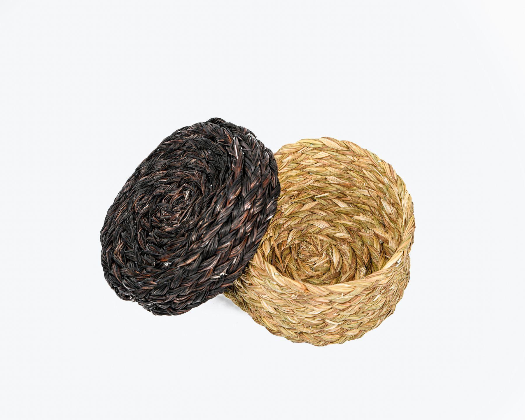 Handmade Braided Sabaii Grass Storage Box (set of 3) with lid