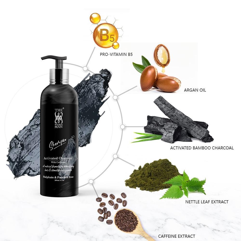 The Weird Man Activated Bamboo Charcoal Shampoo With Caffeine (200 ml)