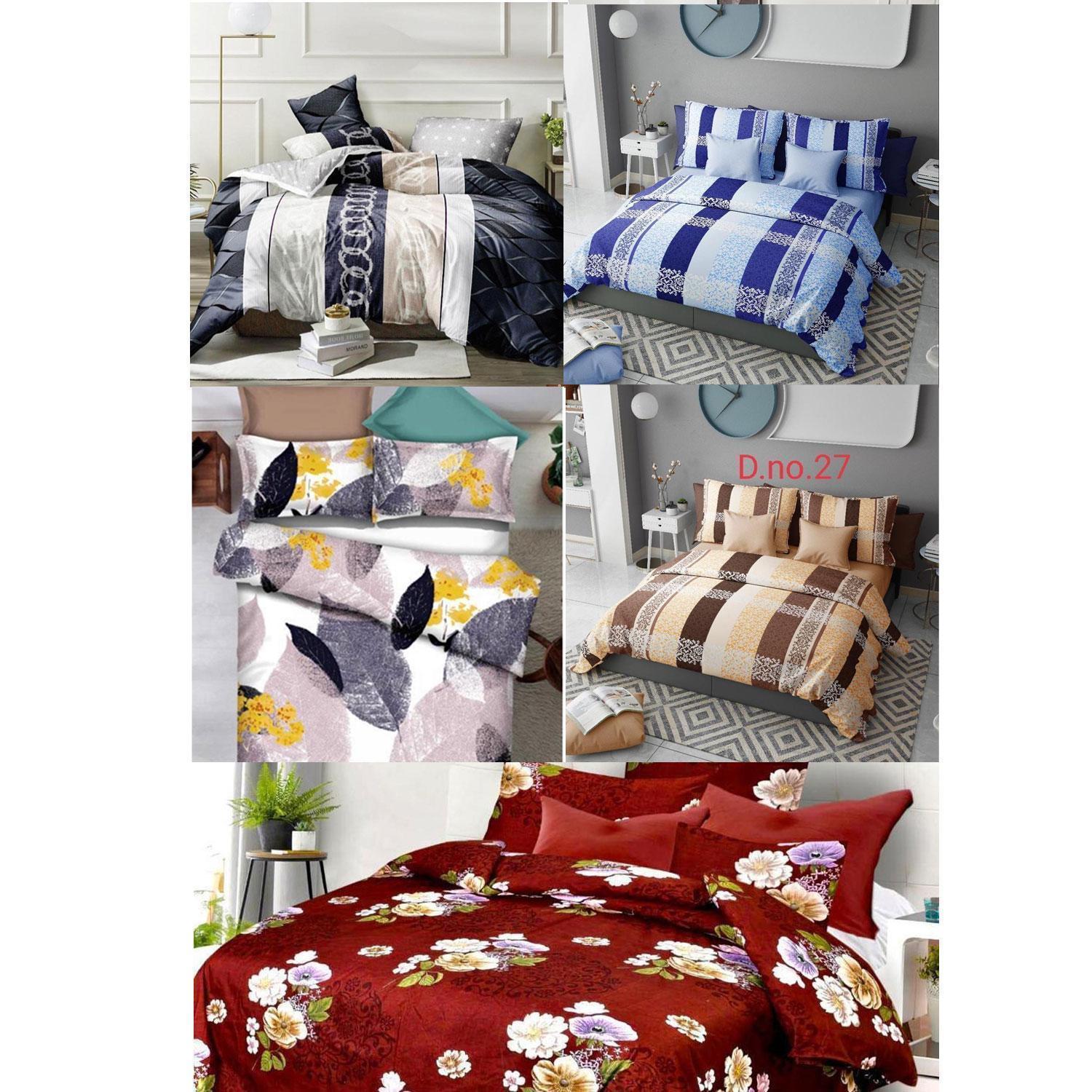 Set of 5 Home kraft Floral Printed Double bedsheet with 10 Pillow Covers Multicolor  