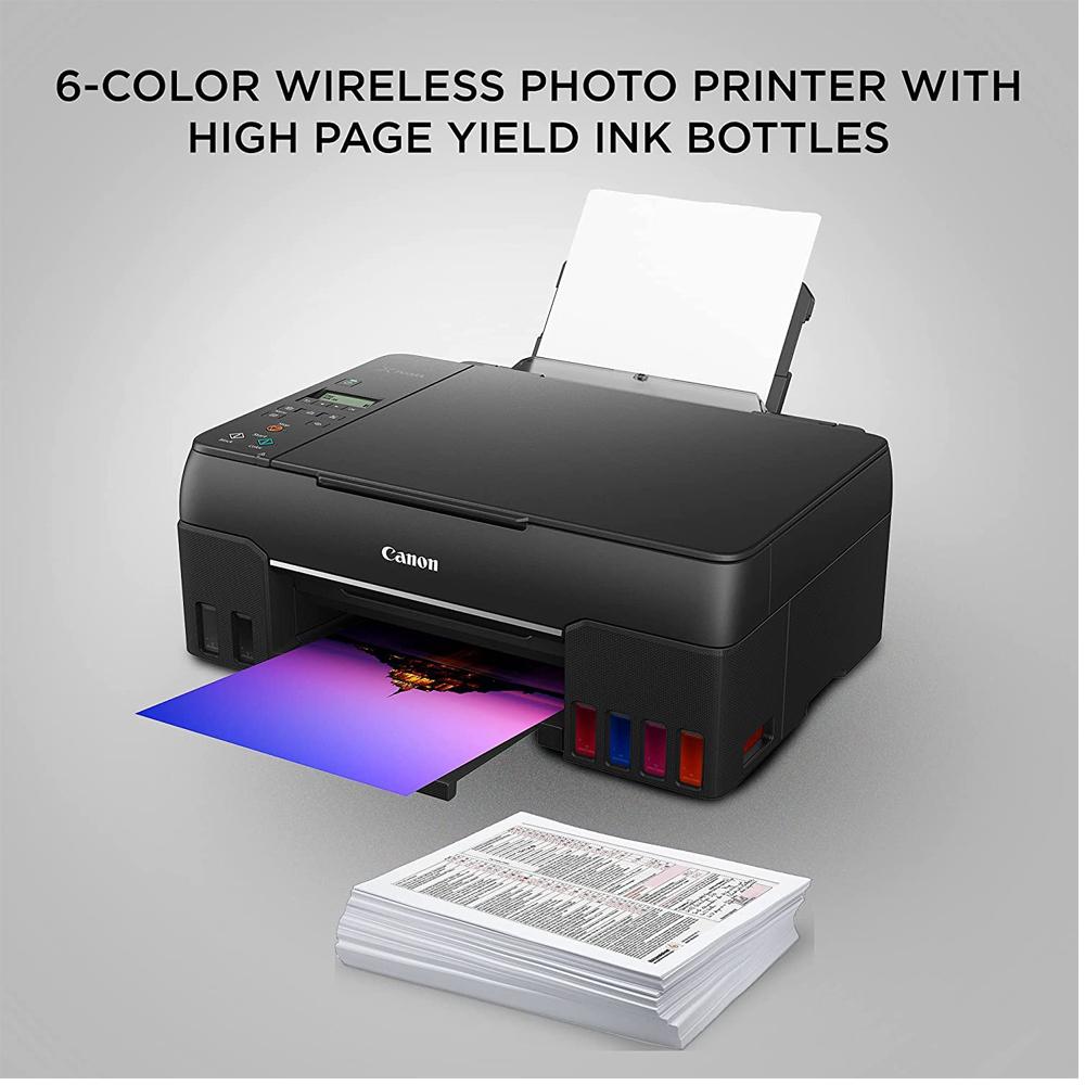 Canon PIXMA G670 6 Colour, Print,Scan,Copy, High Volume Printing photo Printer, User Replaceable Print Heads & Maintainence Cartridge