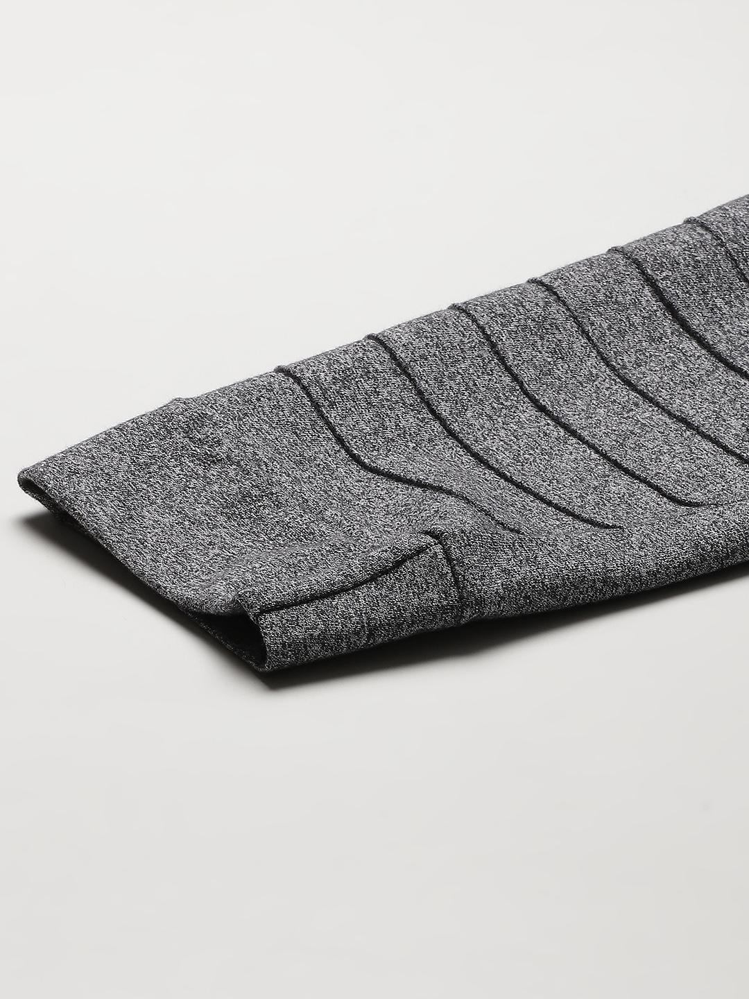 Pack of  2 - Men Grey Melange & Black and Grey Melange & White Cotton Track Pants