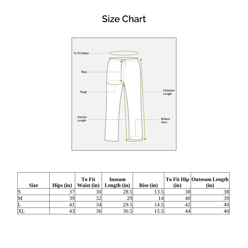 Men's Track Pants (Size Chart) – Live In Colour