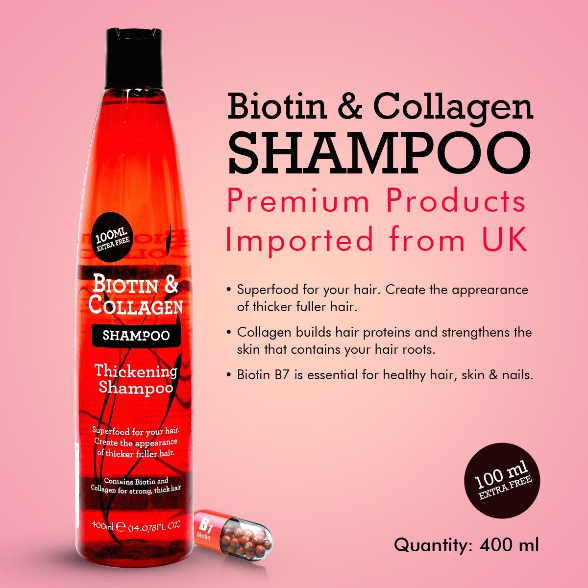 Biotin & Collagen Thickening Shampoo with Biotin & Collagen for Strong Thick Hair - 400 ml, helps combat dryness, breakage and hair loss (400 ml)