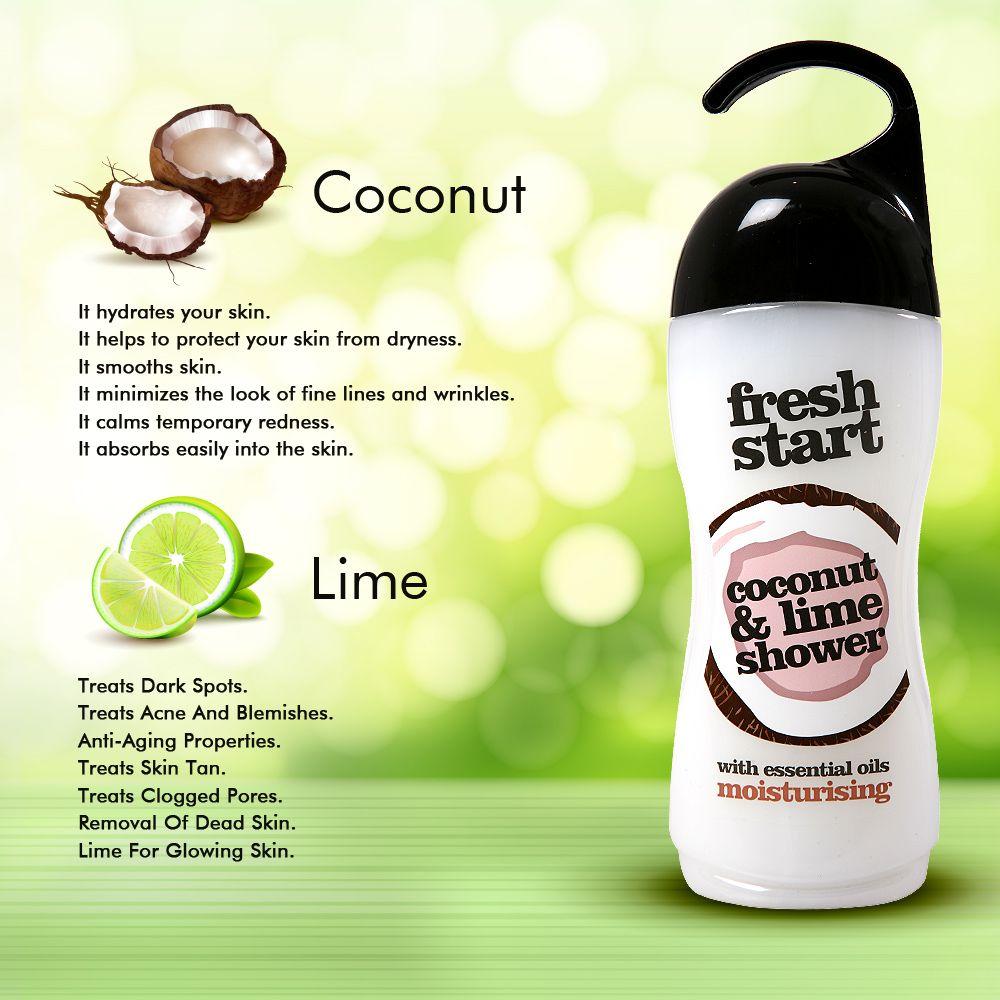 Xpel Marketing Fresh Start Coconut & Lime Shower Gel With Essential Oils, Coconut oil & Lime Extract to Cleanse Your Body, Helps Your Skin To Feel Soft, Smooth And Moisturised 400ml