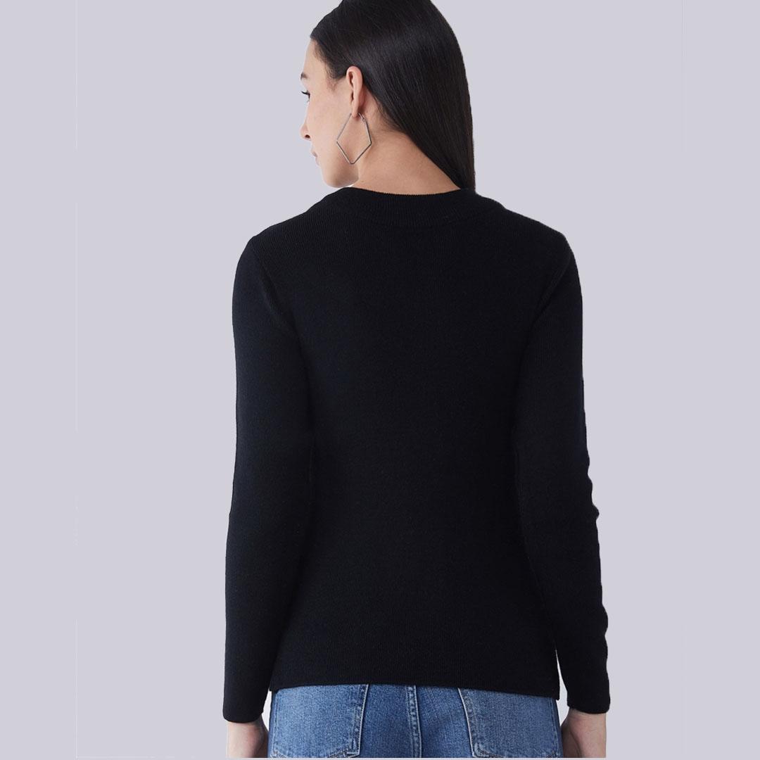 Black Solid Pullover