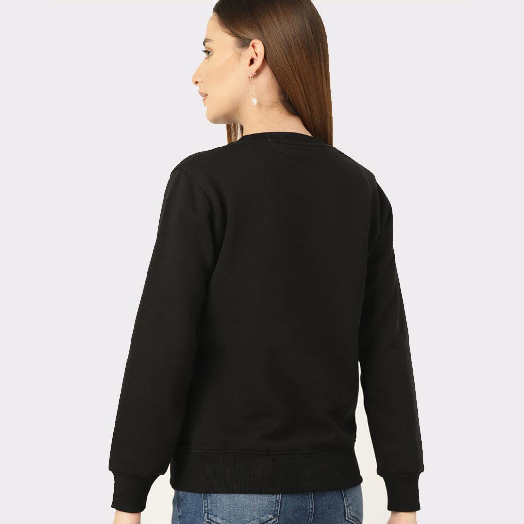 Black Coloured Solid Sweatshirt