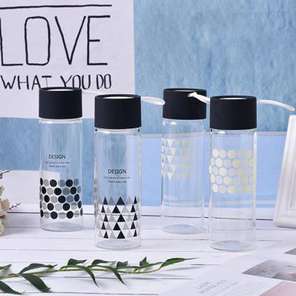 XIMI VOGUE™ Geometry Pattern Glass Water Bottle (360ml/12oz)