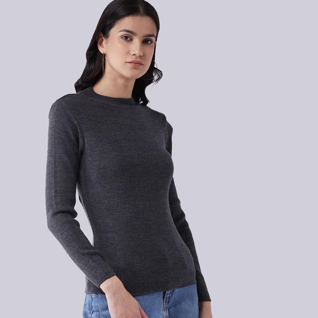 Charcoal Solid Pullover