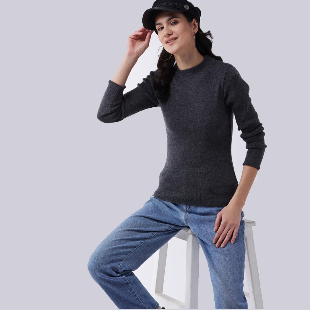 Charcoal Solid Pullover