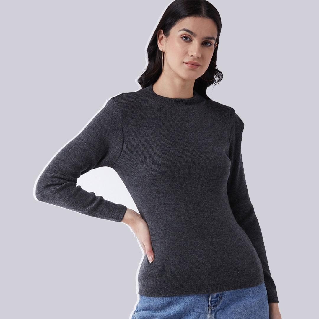 Charcoal Solid Pullover