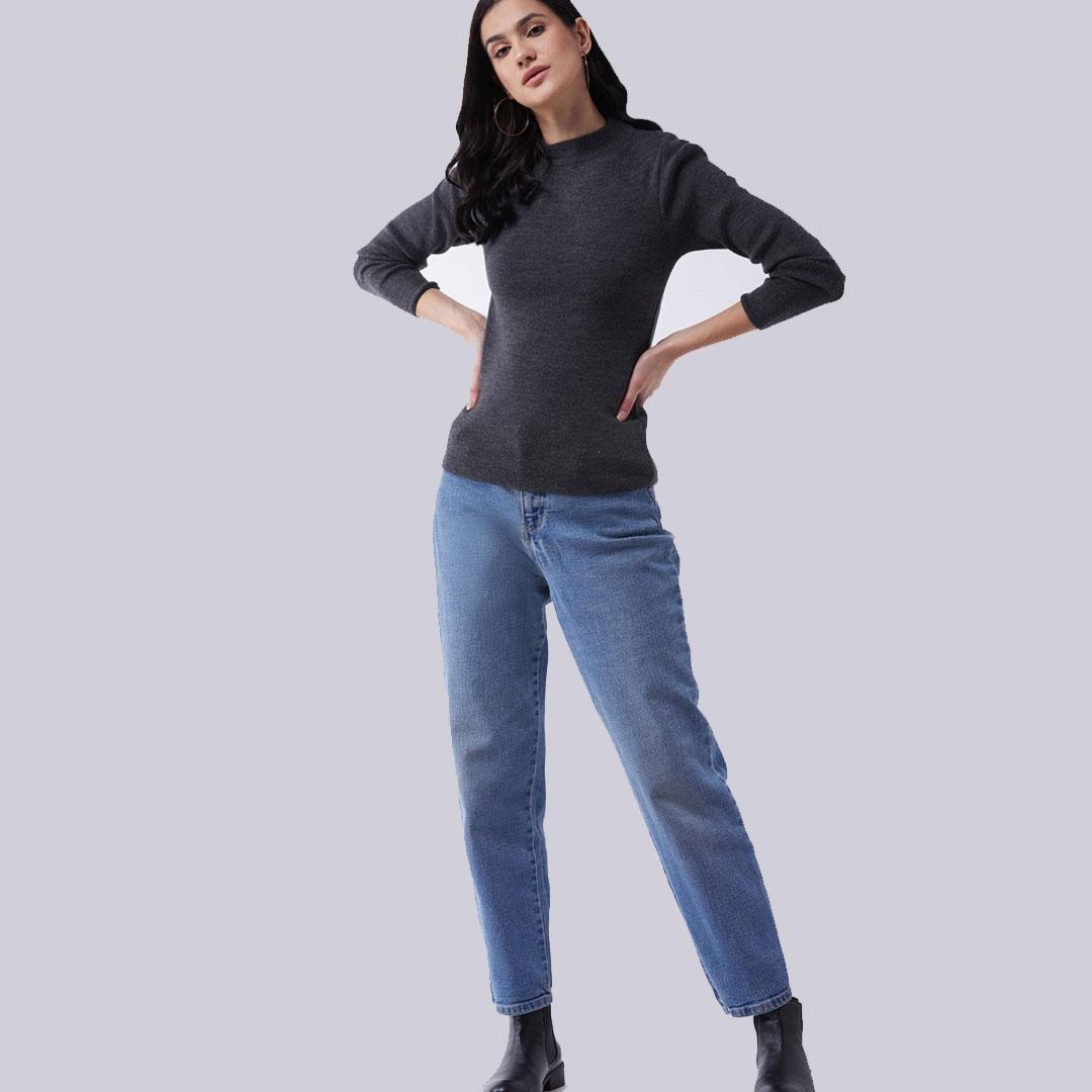 Charcoal Solid Pullover