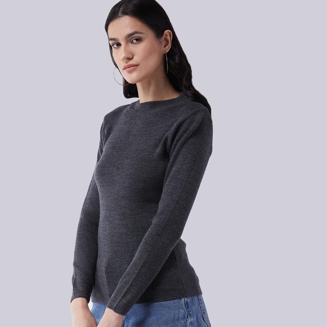 Charcoal Solid Pullover