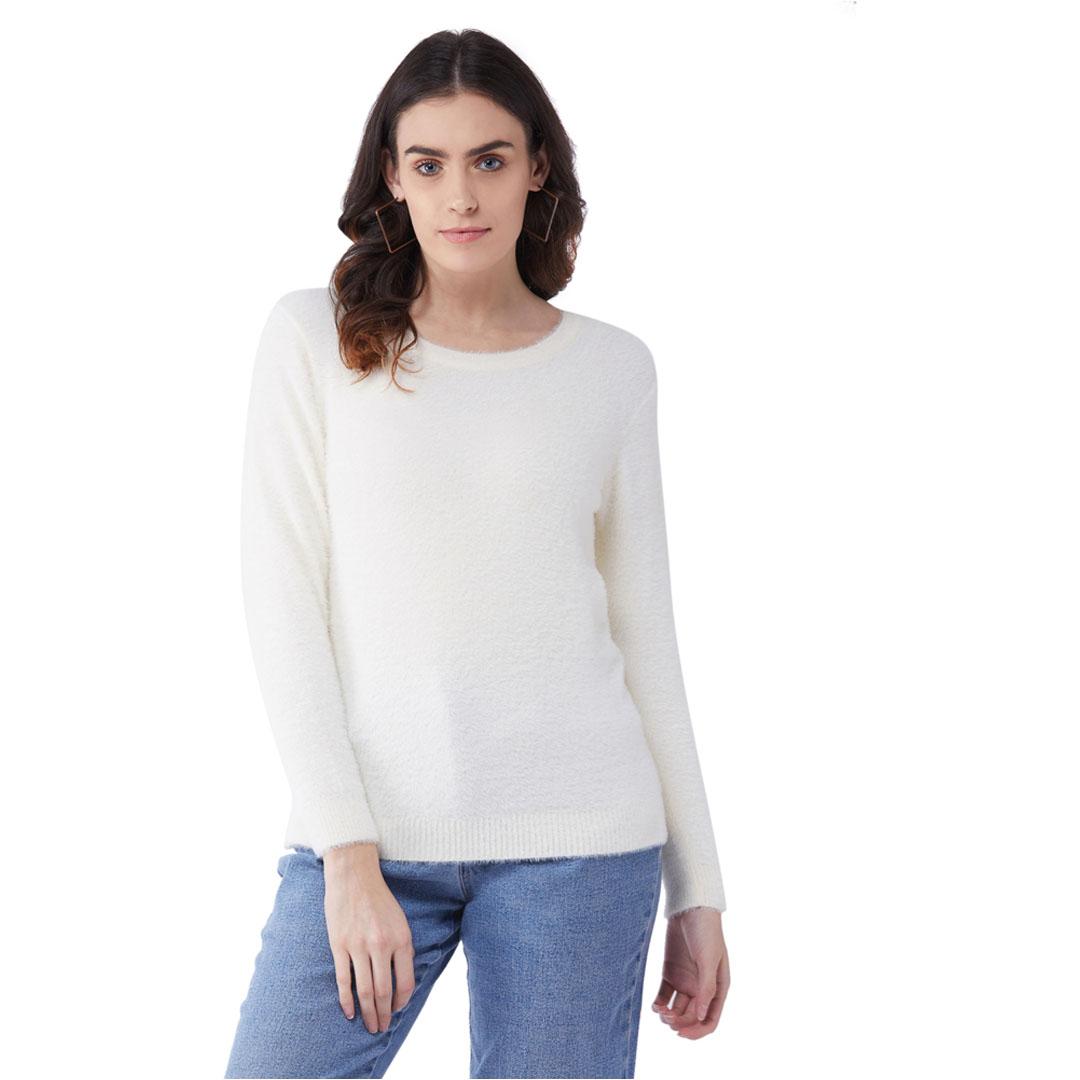 Femea Women Cream Coloured Sweater